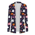 thumbnail image 4 of Drses‌‌ ‌‌‌‌‌‌‌‌‌‌‌‌Women's Halloween Pumpkin Print Cardigan - Long Sleeve Open Front Lightweight Coat, 4 of 6