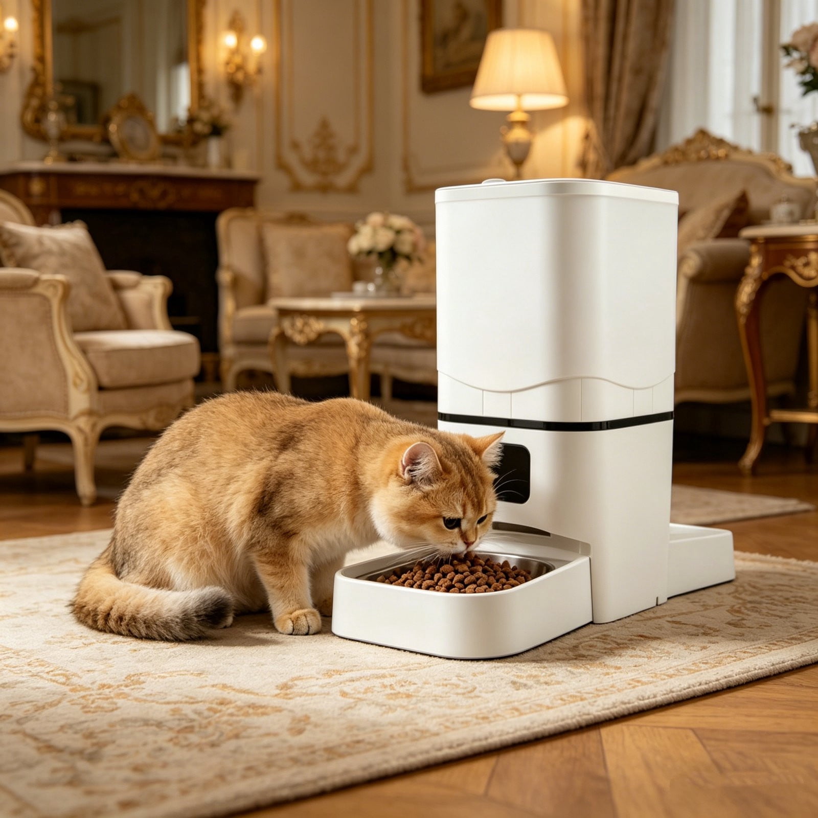 onlyliua 6L Double-Bowl Smart Pet Feeder For Dogs And Cats Automatic Dual Food Dispenser With Timer Portion Control App Remote Feeding Dual Trays Stainless Steel Bowls Multi-Pet Feeding Solution