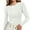 White, variant on Long Sleeved Women's Slim Round Neck Shirt Exposed Seam Ribbed Basic Top