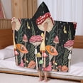 thumbnail image 5 of Red Mushroom Butterfly Black Pattern Hooded Bath Towel，60"x35" for Ages 3 To 12 Kids, Quick Dry Lightweight Soft Microfiber Hood Beach Towel Cover Up for Kids, 5 of 7