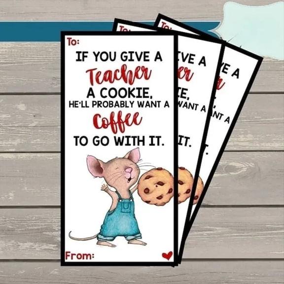 Appreciation Greeting Card for Teacher,If You Give Your Teacher A Cookie Book,Cards with Appreciation A