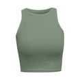 thumbnail image 2 of Inkach Women'S Solid Color Sleeveless Round Neck Short Vest Tank Tops S, 2 of 4