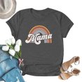 thumbnail image 2 of Meichang Mama Shirts for Women Plus Size Mama Rainbow Graphic Tee Tops Short Sleeve Crew Neck Casual T Shirts Mother's Day Shirts Gray M, 2 of 6