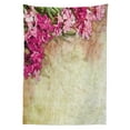 thumbnail image 3 of Ambesonne Retro Tablecloth Rectangular Table Cover, Vintage Oleander Flowers, 60"x90", Pink Green Pale Yellow, 3 of 4