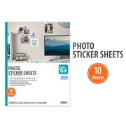 Pen+Gear Photo Stickers, 10 Sheets, White, 8.5 x 11
