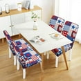thumbnail image 3 of Dining Room Independence Day Chair Covers Set of 4,4th of July Plaid Stitching Dining Chair Cover,Elastic Removable and Washable Dining Chair Cover,Suitable for 4th of July Kitchen Dining Room Decor, 3 of 6