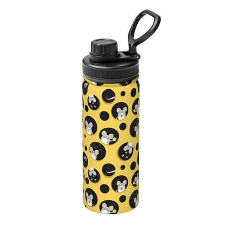 

Cauagu mouse live in cheese home Print 18oz Vacuum Insulated Stainless Steel Water Bottle Coffee Travel Mug Spill Proof with Lid Thermos Cup for Keep Hot/Ice Water Drinks
