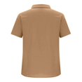 thumbnail image 4 of RMGVDSD Womens Blouses Summer Plain Solid Color Collar V Neck Henley Shirts Short Sleeve Loose Fit Casual Blouse Tops for Woman, 4 of 6