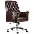 thumbnail image 2 of Merrick Lane Brown Faux Leather Ergonomic Home Office Chair with Traditional Tufted High-Back and 360 Degree Swivel, 2 of 5