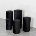 thumbnail image 4 of Efavormart Set of 5 Black Crushed Velvet Cylinder Plinth Display Box Stand Covers, Premium Pedestal Pillar Prop Covers, 4 of 5