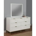 thumbnail image 3 of Origins by Alpine White Pearl Wood 7 Drawer Dresser in White, 3 of 7