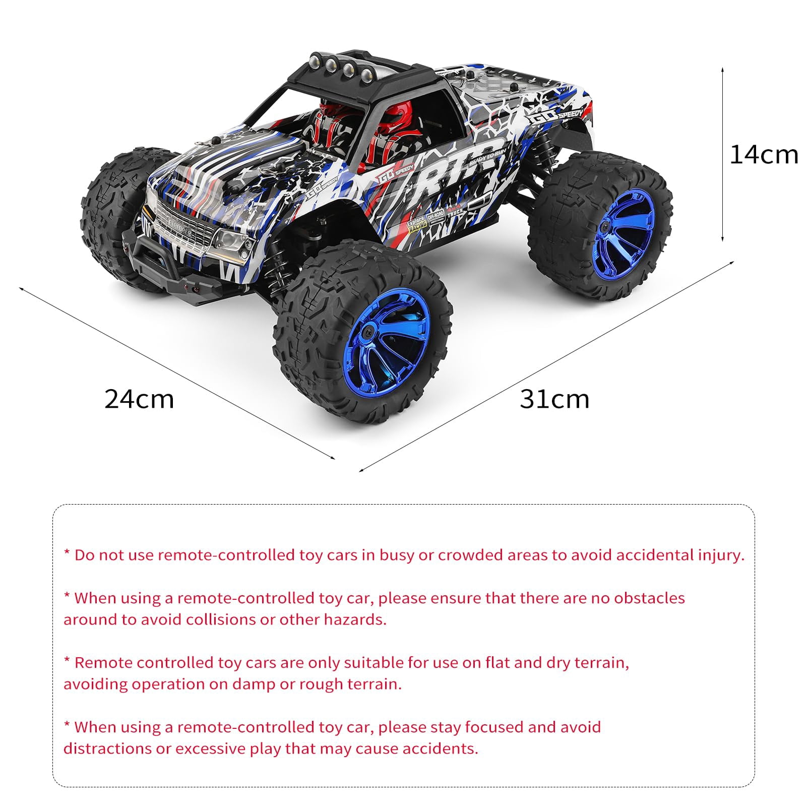 WLtoys 144018 RC Truck, 1/14 Scale Remote Control Car, 4WD 35KM/H High Speed RC Car, 2.4GHz All Terrains Off Road Rock Crawler Truck with 2 Batteries for Adults