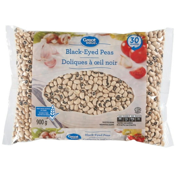 Great Value Black Eyed Peas, 900 g