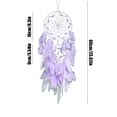 thumbnail image 3 of Dreamcatcher Wall Decor Handmade with Natural Crystal Feathers Wooden Beads Bohemian Style Hanging Ornament | Calming Energy Decoration for Living Room Bedroom Office | 23.62 x 6.3 in, 3 of 6