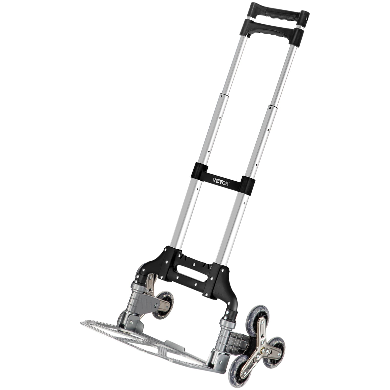 Shopping Groceries VEVOR Stair Climbing Cart 15.4 x 10.6 Folding Hand Truck 176 LBS Weight Capacity Aluminum Alloy Hand Cart with 10 Crystal Castors Suitable for Carry Luggage Transport Goods 