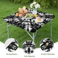 thumbnail image 4 of Black White Tie Dye Mandala Pattern Square Fitted Tablecloth with Elastic Edge,Square Table Cover,Washable Elastic Table Cover for Home Kitchen Party Decor 34"x34", 4 of 6