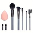 thumbnail image 1 of LNGOOR Set Soft Make Up Brushes  Effective Application - 8Pcs Premium Makeup Brush Set  Beginner Makeup Brush  Eye Makeup Brushes For Eye Liner  Eyeshadow  Brows  & Lashes  Shadow Brush, 1 of 6