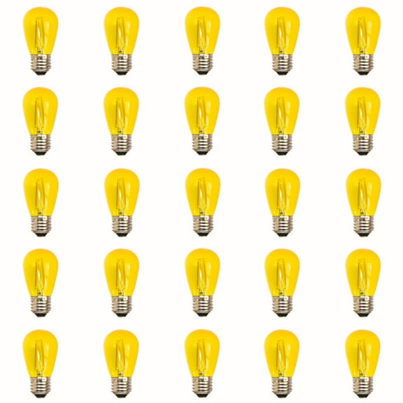 Yellow S14 LED Filament Bulbs - Box of 25