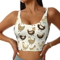 thumbnail image 3 of Goofa Chicken Cartoon Printed Sports Bras for Women, High Impact Running Bra Workout Crop Tank Tops Longline Sports Bra Push up-XX-Large, 3 of 9