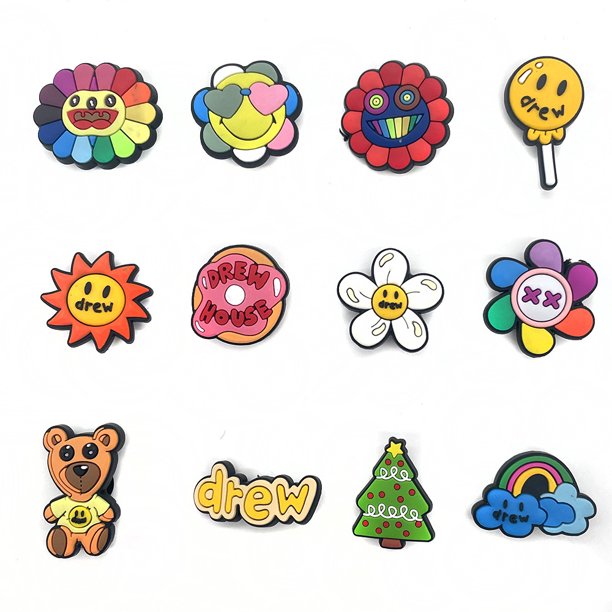 Serie Sun Flower: 12 piezas de accesorios para zapatos de fútbol, accesorios para zapatos de dibujos animados, utilizados para zapatos perforados, pulseras, fiestas, decoración de bricolaje.