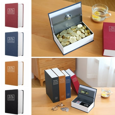 Money Safe Travel ON CLEARANCE 4.5''*3.15''*1.77'' 4 Colors Dictionary Book Secret Hidden Storage Box Home Security for Travel, Cash Store Money, Jewelry & Passport Safe + 2 Lock Key ()