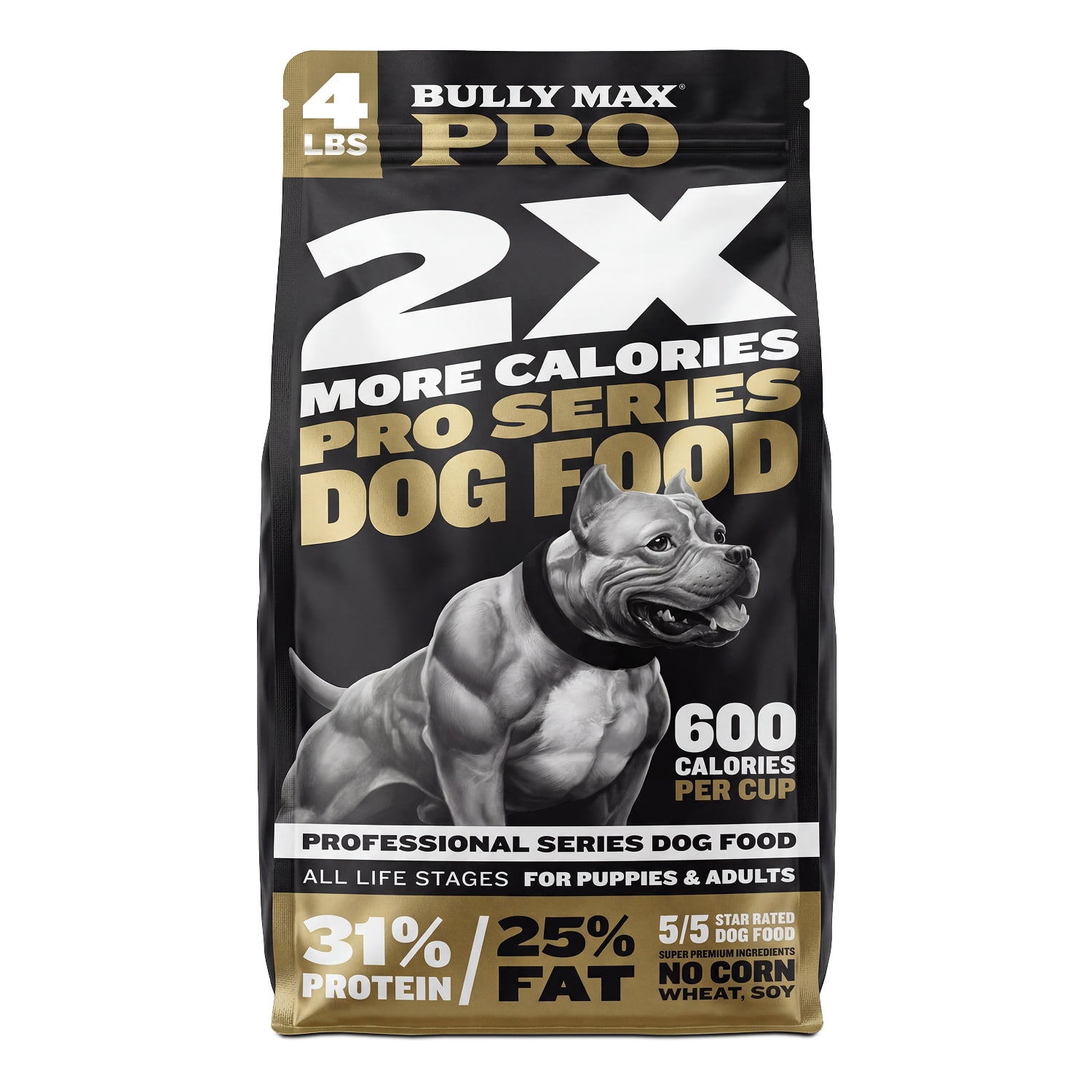 Bully Max Pro Series 31/25 High Calorie Chicken Flavored Dog Food, 4 lb. Bag