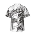 thumbnail image 2 of Picia Skeleton Book Lover Gentle Cotton Regular Fit Short Sleeve Casual Hawaiian Shirt for Men-Medium, 2 of 8