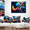 thumbnail image 4 of Designart Direction Street Art - Graffiti Throw Pillow - 16x16, 4 of 5