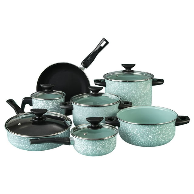 Batería de Cocina Cinsa Granito Jade Menta De 12 Piezas