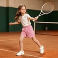 thumbnail image 7 of BXJX Boys Cotton Athletic Shorts, Casual Sports Elastic Waist Knee Length Summer Shorts for Kids Pink Size 4-5 T, 7 of 7