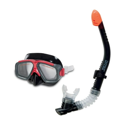 Surf Rider Mask Intex Intex Surf Rider Youth Swimming & Diving Mask Snorkel Set, Black/Red ...