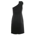thumbnail image 2 of NUE by Shani Women's One Shoulder Satin Trim Dress Sz 4 Black, 2 of 2