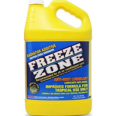 Freeze Zone Yellow Radiator Additive 128 oz , Anti-Rust Lubricant, Formula for Tropical Use Only
