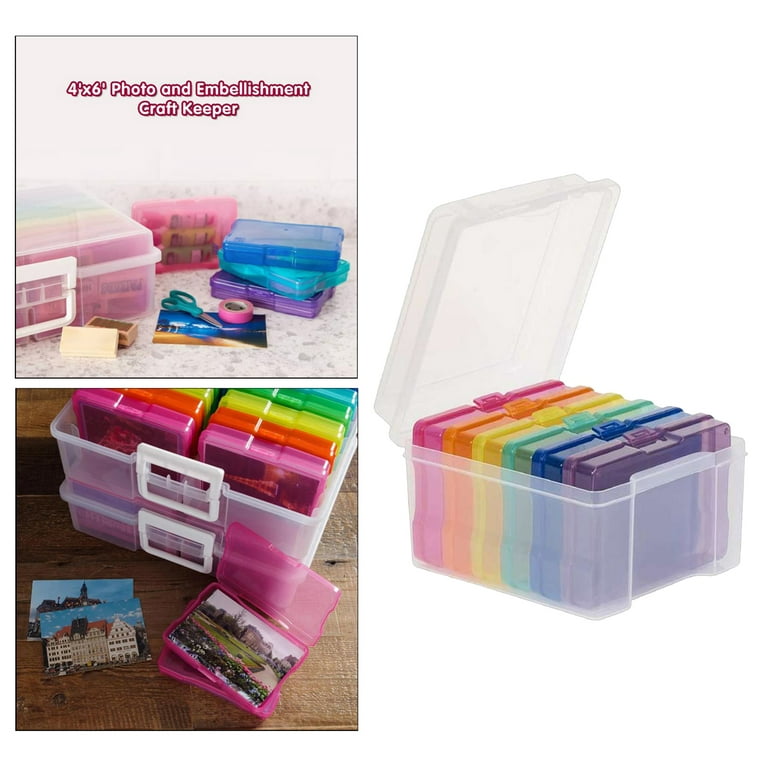 2pcs Photo Storage Box 5x7 Inch Plastic Craft Organizer