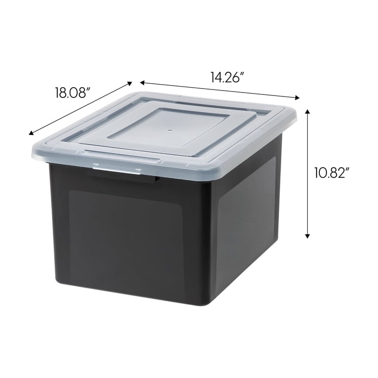 IRIS USA 35 Qt Stackable File Box, Black photo 3