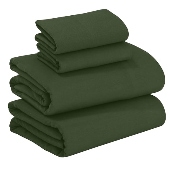 RUVANTI 100% Cotton Flannel Sheets Full Size - 4 Piece Warm, Soft & Breathable, Deep Pocket, Double Brushed Cozy All Season Bedding Set, Olive Green