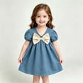 thumbnail image 6 of Enjoytime Toddler Baby Girls Dresses V-Neck Short Sleeve Summer Casual Girl Dress 3 Months-4 Years, 6 of 8