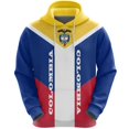 thumbnail image 3 of Sudadera con capucha con estampado 3D de la bandera de Colombia y emblema nacional, sudadera con capucha con estampado de flor de hibisco, ropa para hombre, chándal de manga larga, sudaderas con capuc, 3 of 5