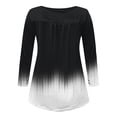 thumbnail image 5 of Women's Trendy Tunic Tops Crewneck Buttons Up Printed Long Sleeve Blouses Pleated Casual Loose Fit Flowy Tee Shirts, 5 of 5