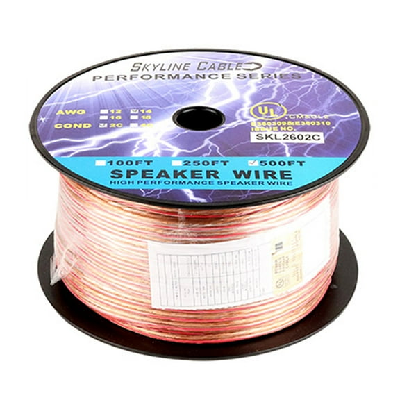 Skyline™ 14 Gauge 2-Wire Speaker Cable, 500 Feet (Clear Jacket)