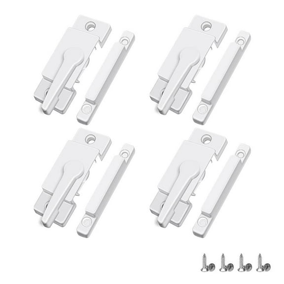 4 Pack Window Sash Locks, Latches Replacement Locks White Fits Horizontal Sliding