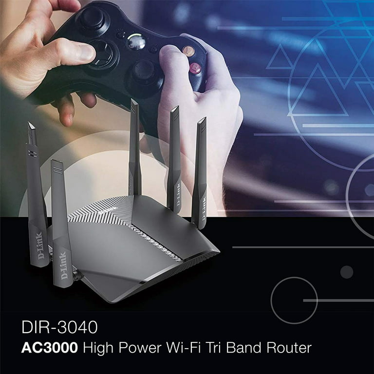 oneerlijk Pakistan omringen D-Link Smart AC3000 High-Power Wi-Fi Tri-Band Gigabit Router (DIR-3040-WM)  - Walmart.com