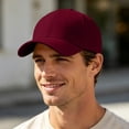 thumbnail image 4 of Dwelliawo Adult Plain Baseball Cap Hat Classic Adjustable Size for All Seasons Wine, 4 of 5
