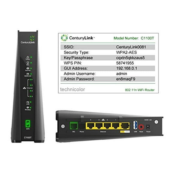 CenturyLink Technicolor C1100T Vdsl2 Modem 802.11n WiFi Router