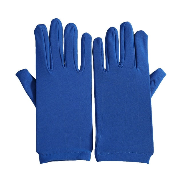 Inteprter Guantes de LICRA para mujer, ropa de mano elástica corta, acogedora, ropa de Cosplay, adornos de conducción para cena, finos para fiesta Suministros térmicos Azul Inteprter HA061226-04
