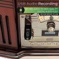 thumbnail image 5 of ClearClick Tocadiscos todo en uno con tocadiscos de 3 velocidades, Bluetooth, CD, cinta de casete, radio AM/FM, auxiliar, USB, parlantes incorporados, exterior de madera hecho a mano, 5 of 5