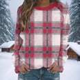 thumbnail image 2 of Jsaierl Women's Oversized Plaid Crewneck Sweatshirts with Checked Pattern Long Sleeve Soft Comfortable Casual Fall Tops S-2XL, 2 of 8