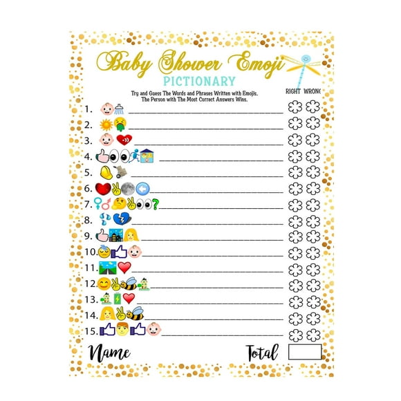 LOTUS-A Baby Shower Games - Emoji Pictionary Fun Guessing Game Girls Boys Babies Gender Neutral Ideas Shower Party Favorite adults Games for Baby Shower Activities