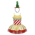 thumbnail image 2 of YiZYiF Girls Camisole Candy Cane Striped Ballet Tutu Dance Dress Figure Skating Christmas Costume Red 16, 2 of 7