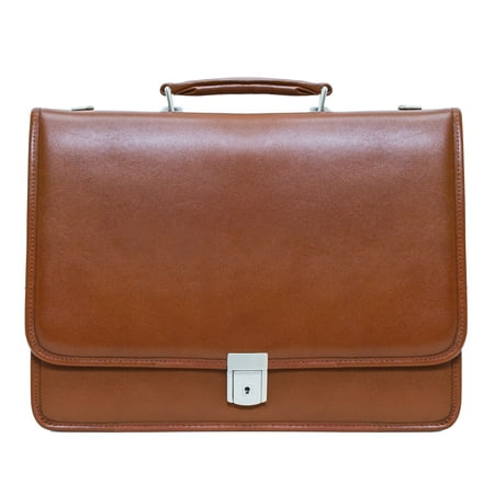 Lexington Leather Laptop Briefcase - Brown (Best Leather Laptop Briefcase)